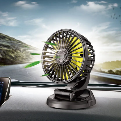 Portable Car Fan with USB and Cigarette Lighter Adapter