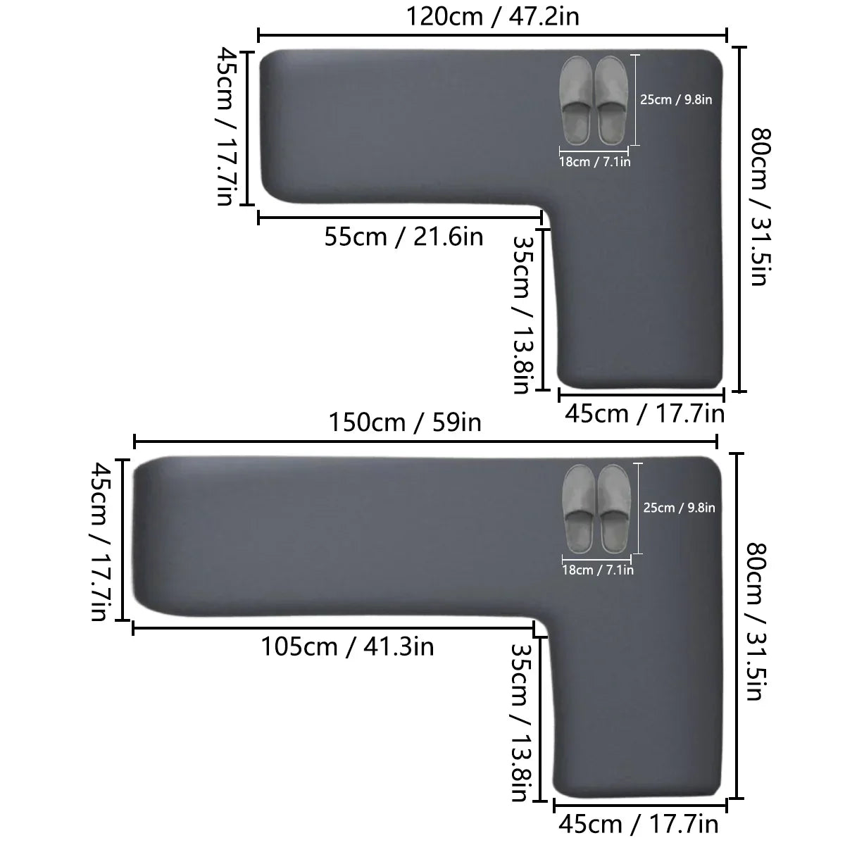 Premium Soft L-Shaped Kitchen Floor Mat