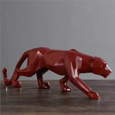 Unique Resin Leopard Figurine Decor Statue