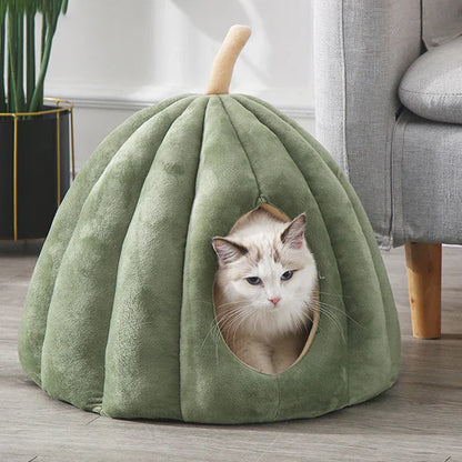 Soft Plush Cat Bed – Warm & Washable Kitty Hut