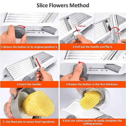 Premium 18-in-1 Vegetable Slicer with Sharp Stainless Blades