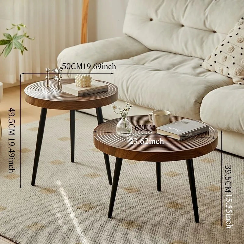 Traditional Round Wood Coffee Table Japanese Style Low Table