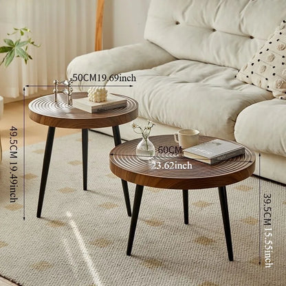 Traditional Round Wood Coffee Table Japanese Style Low Table