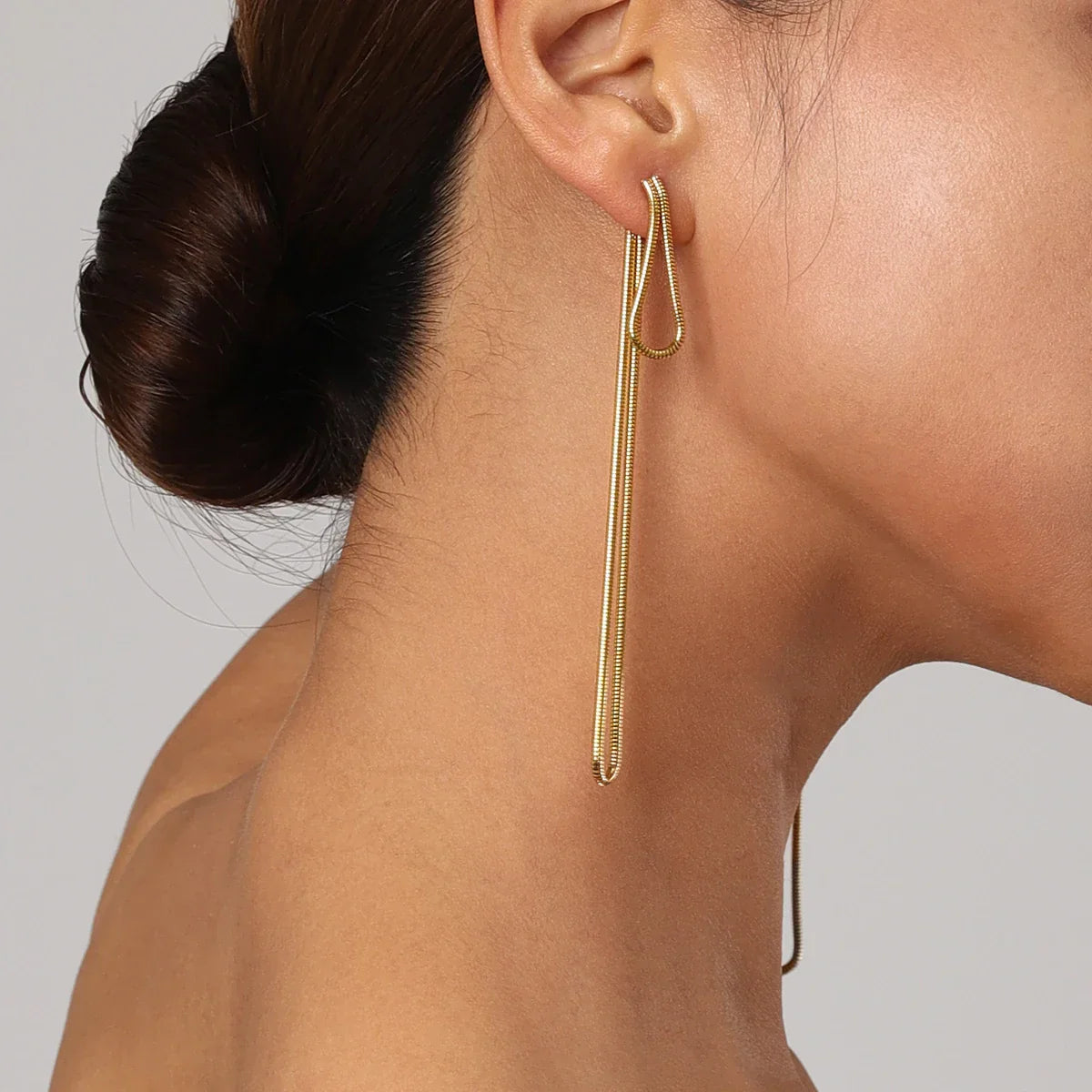 Elegant Drop Tassel Stud Earrings
