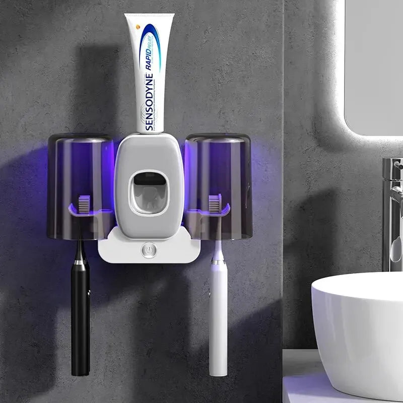 Easy Install UV Toothbrush Sanitizer with Auto Dispenser