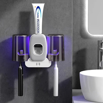 Easy Install UV Toothbrush Sanitizer with Auto Dispenser