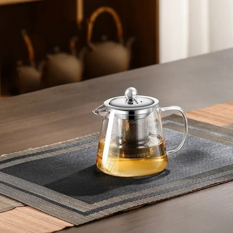 Large Heatproof Glass Teapot with Stainless Steel Infuser