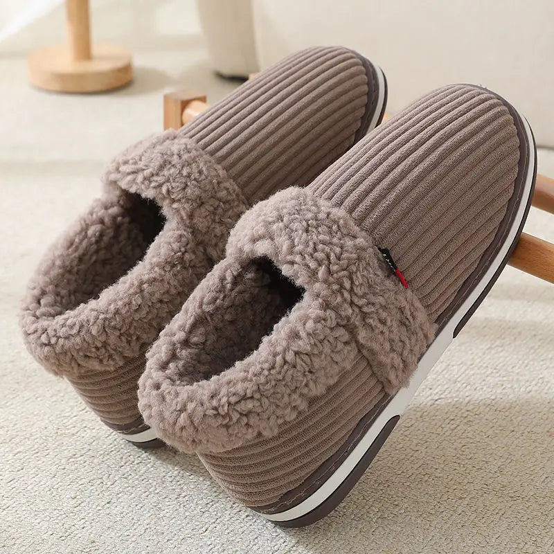 Cozy Couple's Fuzzy Slippers with Arch Support