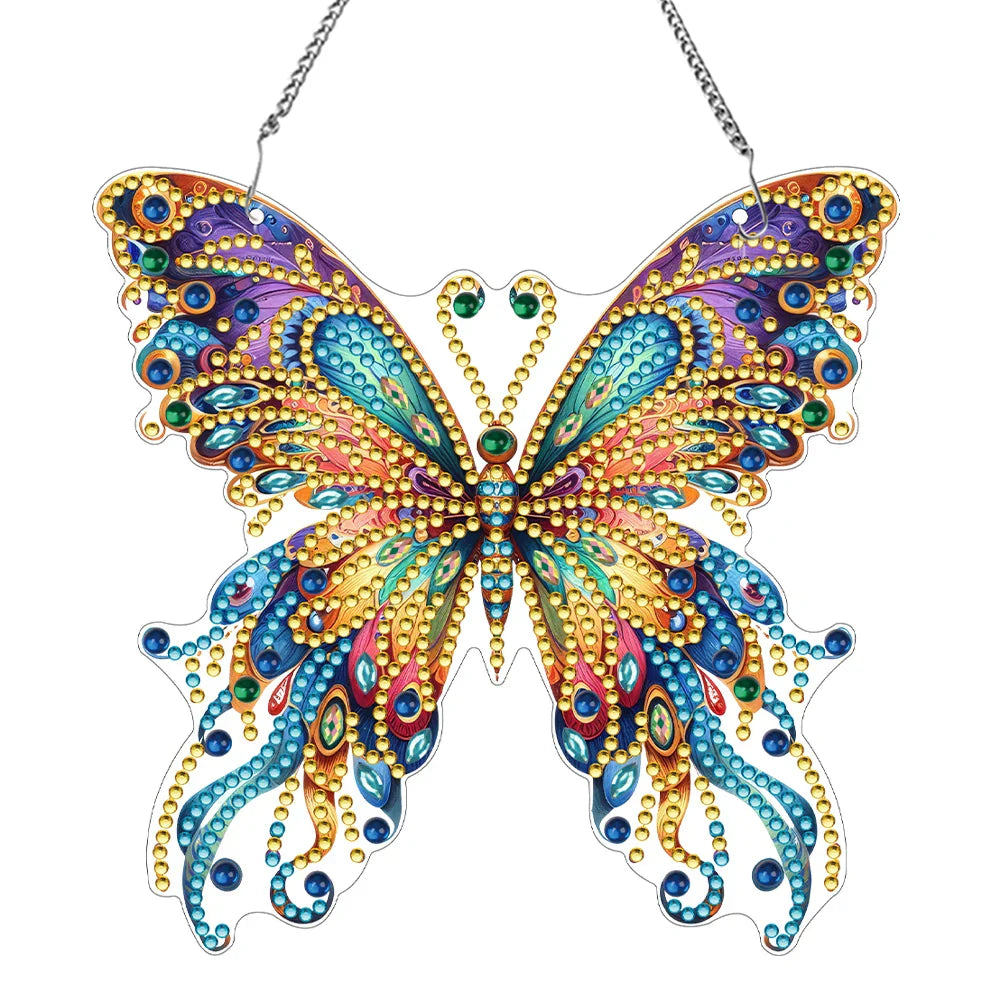 Colorful Crystal Butterfly Decor Pendant
