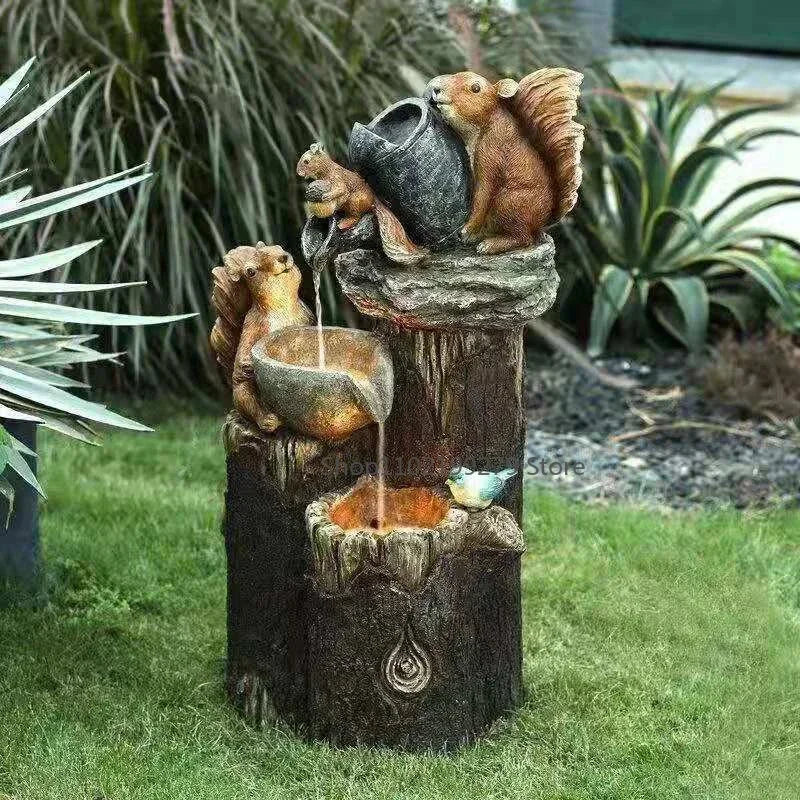 Outdoor Solar Powered Duck Fountain Figure