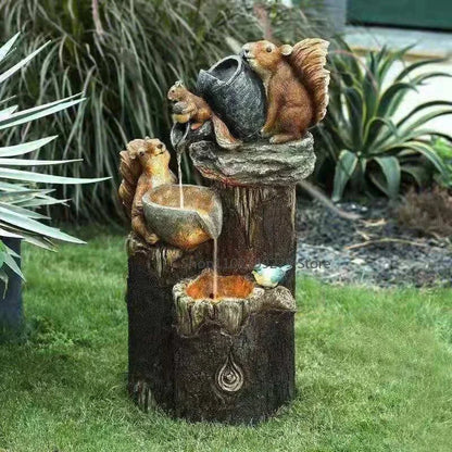 Outdoor Solar Powered Duck Fountain Figure