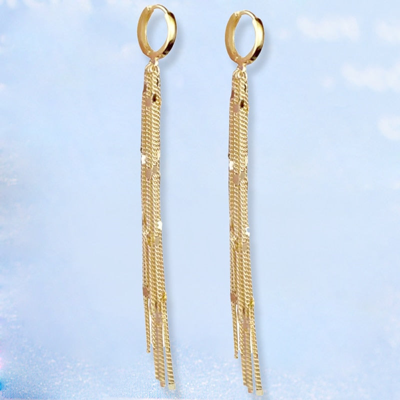 Beautiful Dangling Chain Tassel Earrings