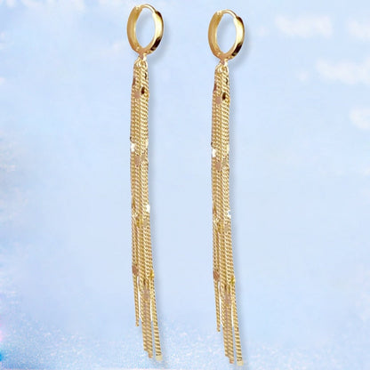 Beautiful Dangling Chain Tassel Earrings