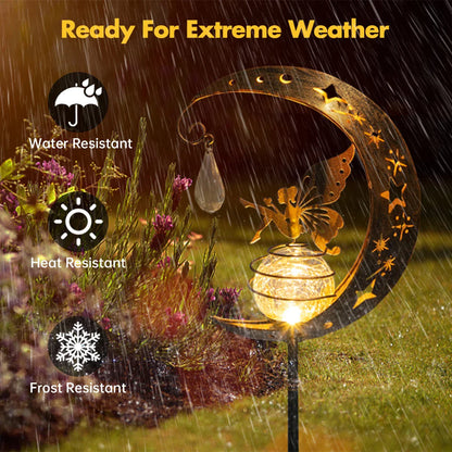 Solar Powered Glass Ball Garden Lamp Outdoor Decor