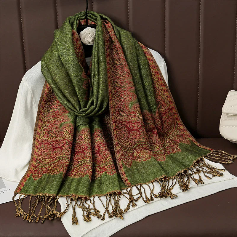 Soft Women's Cashmere Scarf Luxury Warm Print