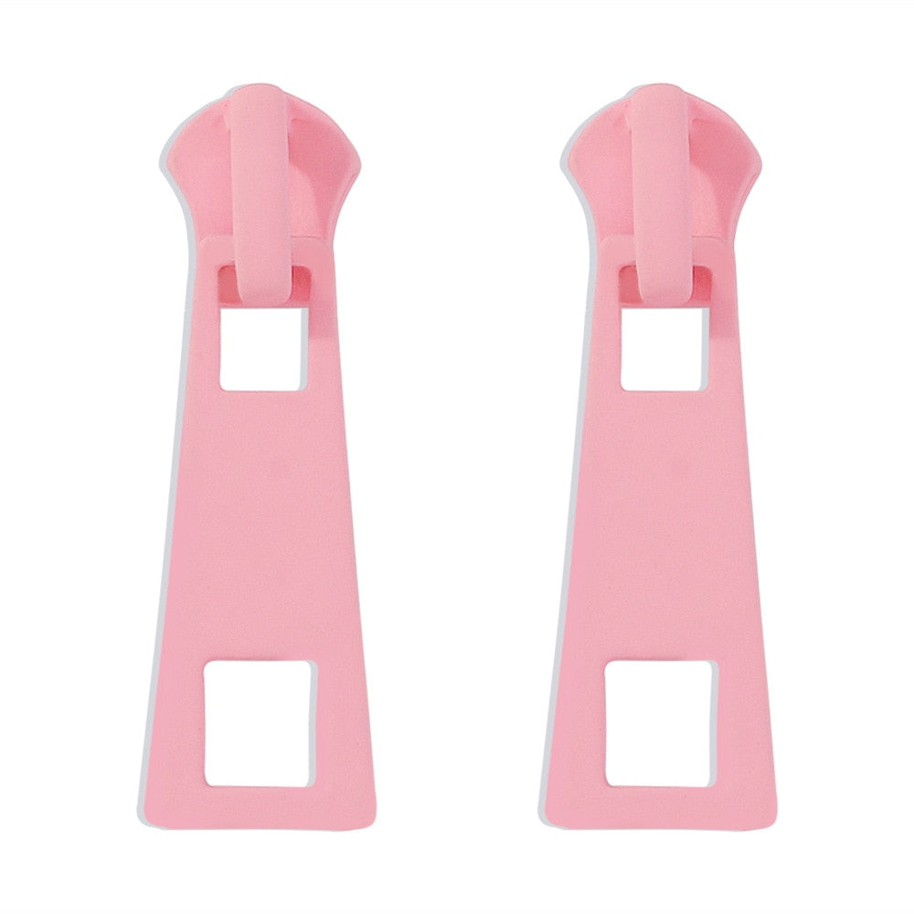 Unique Small Zip Pendant Earrings