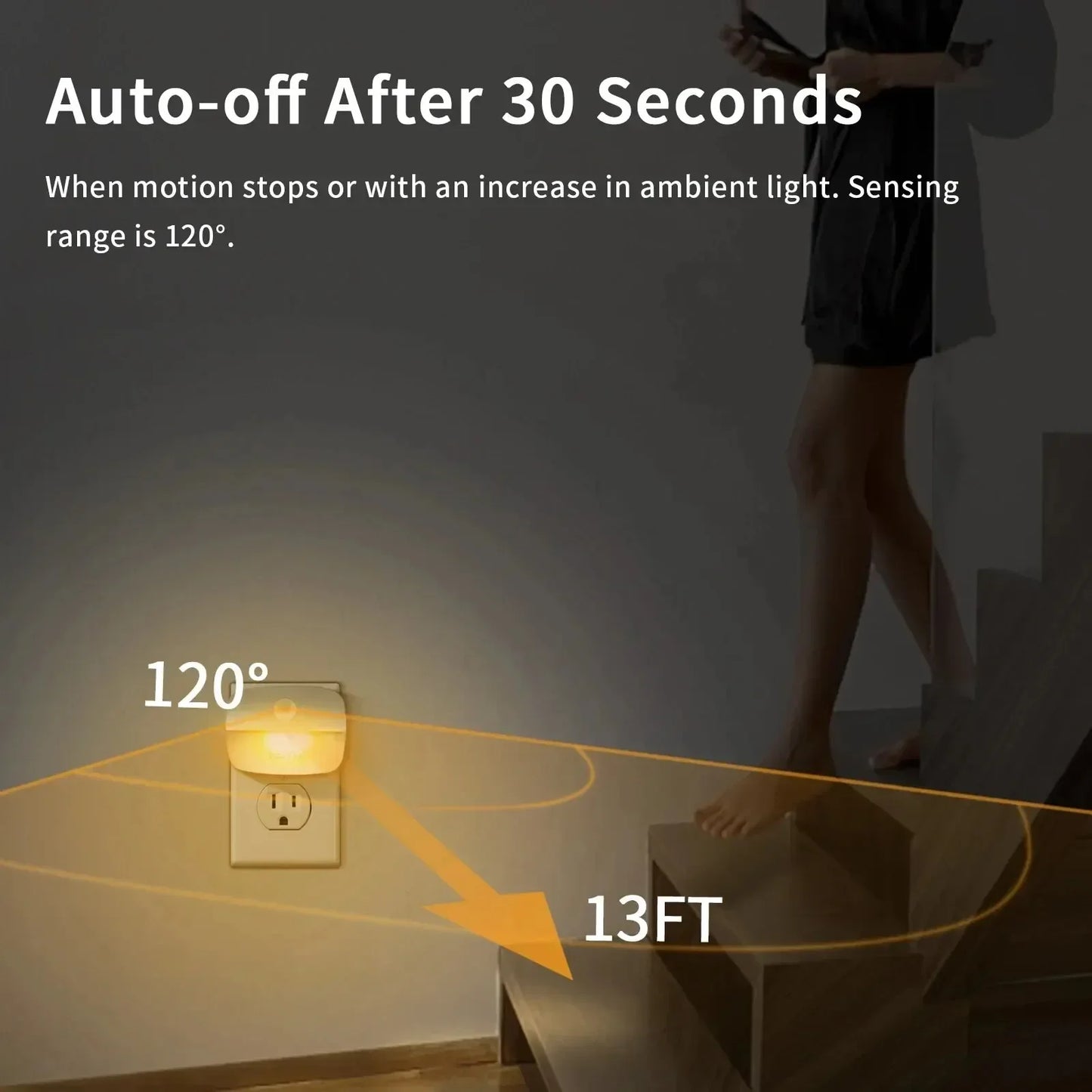 Smart LED Nightlight with Motion Sensor & Adjustable Brightness