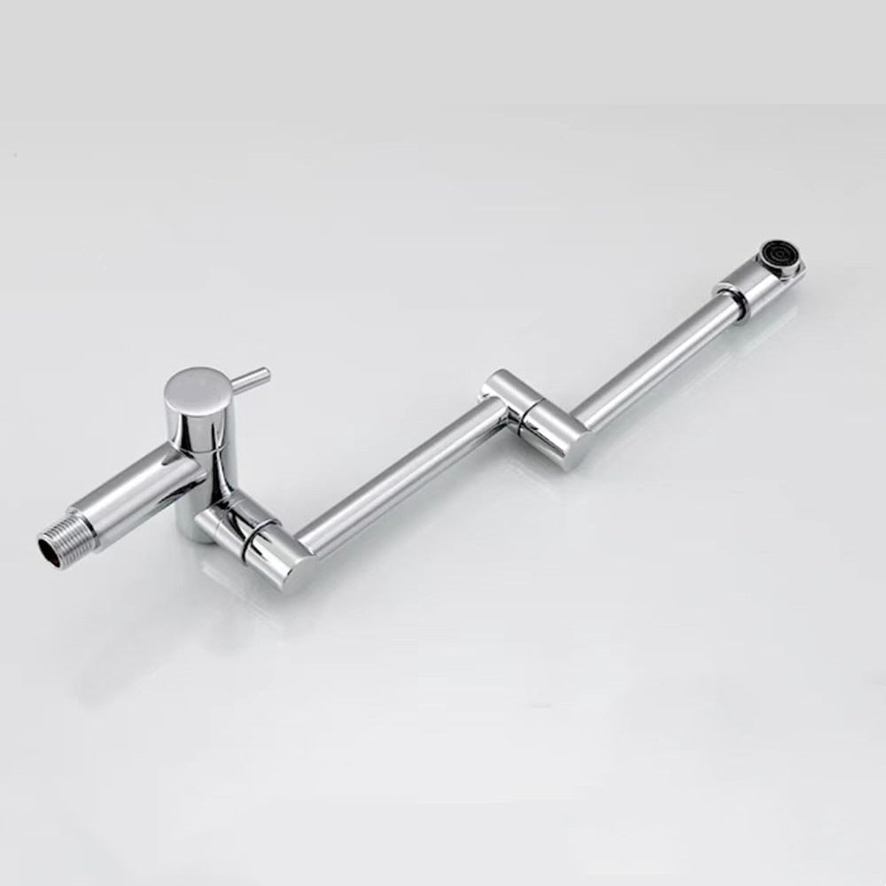 Space-Saving Folding Kitchen Faucet in Chrome Finish