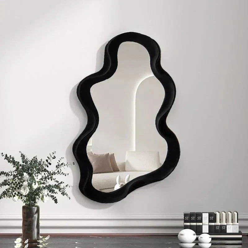 Round White Cloud Wall Mirror