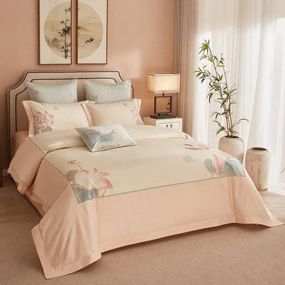 Luxurious Flower Print Bedding Set