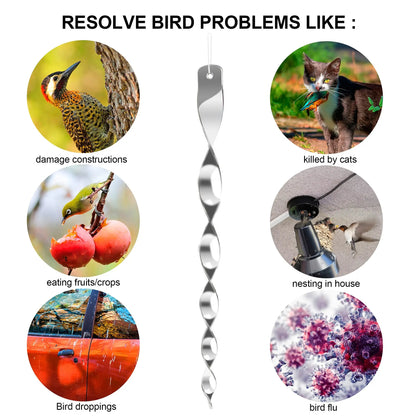 Bird Repellent Reflective Garden Sticks 12 Pack