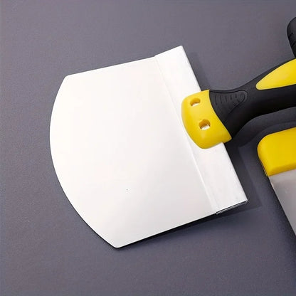 Flexible Rubber Handle Stainless Steel Scraper Spatula