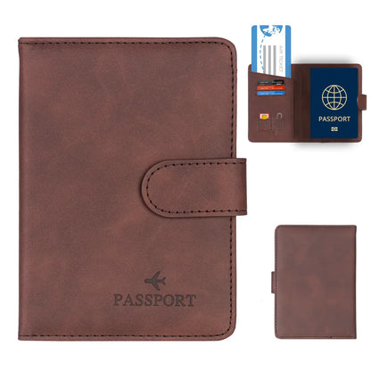 Genuine Leather Passport Wallet with RFID Blocker