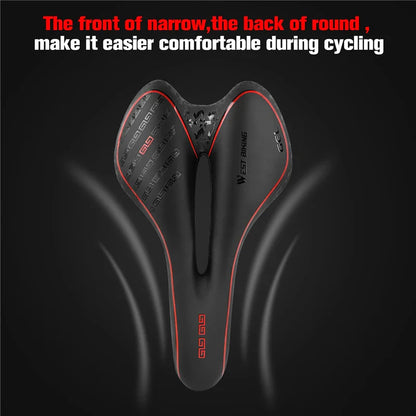 Gel Comfort Bicycle Saddle – Most Comfortable Bike Seat for Road and MTB, Lightweight PU Leather, Gel + Foam Filling, 27cm x 16cm-4