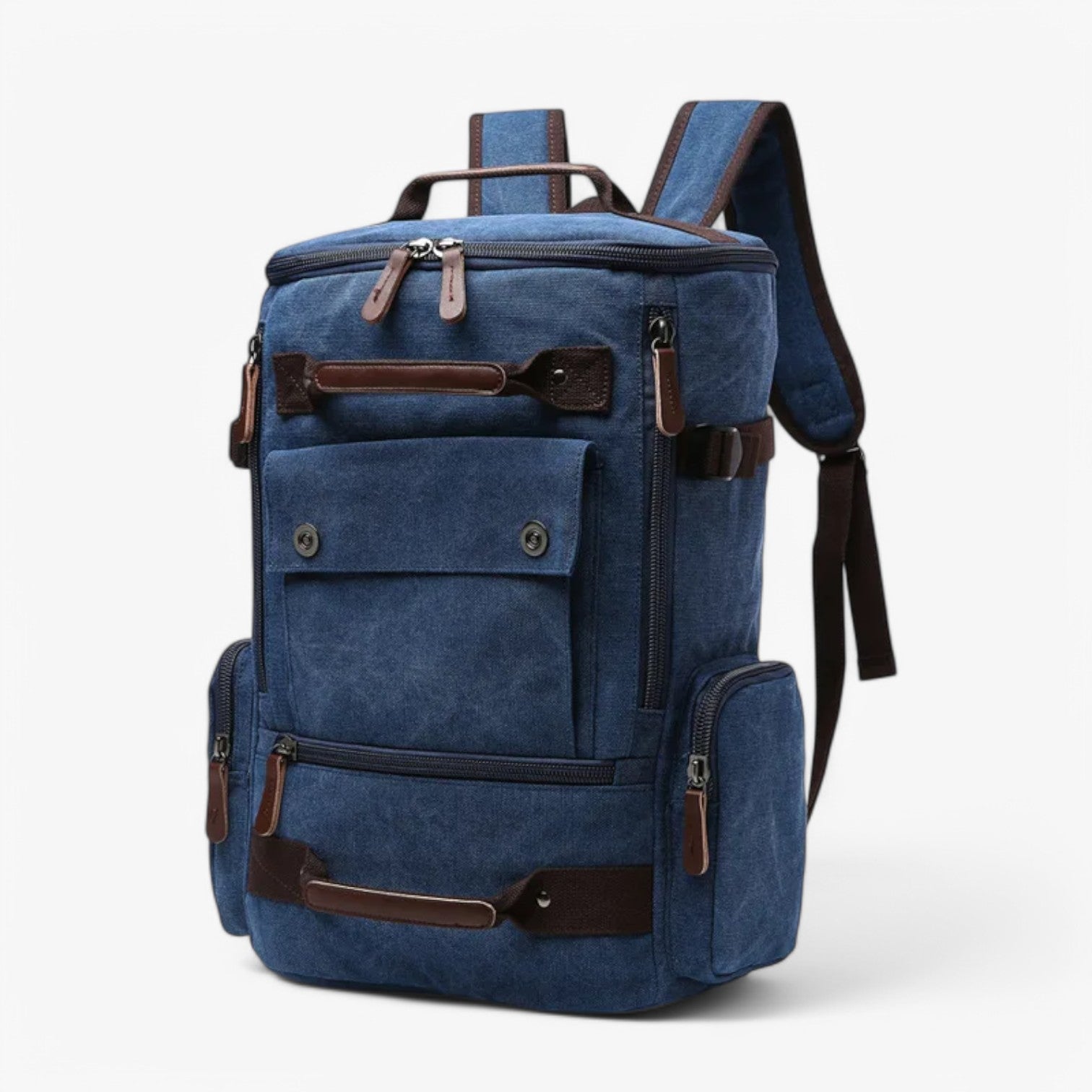 Retro Chic Canvas Backpack with Laptop Sleeve - Fesara