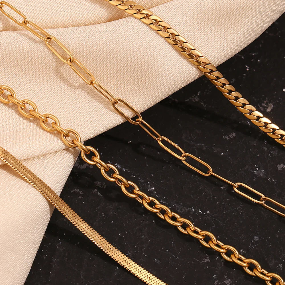 Luxury Gold Anchor Bar Necklace Chain