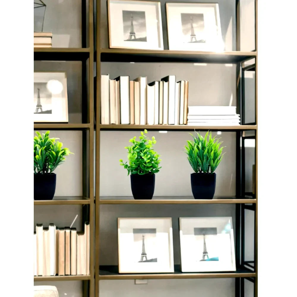 Small Artificial Eucalyptus Plant in Black Planter