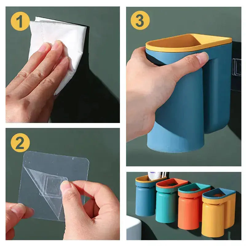 Easy Stick Wall Toothbrush Holder