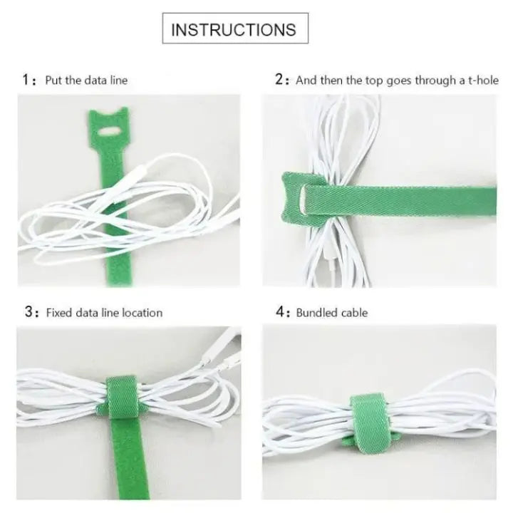 Sticky Cable Management Stickers (50 Pack)