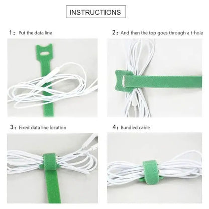 Sticky Cable Management Stickers (50 Pack)