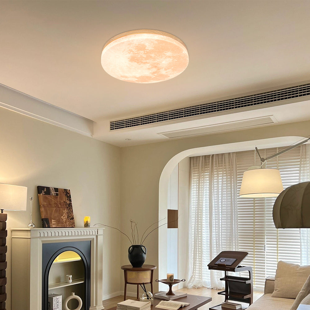 Glowing Round LED Ceiling Lamp – Warm Ambient Lighting