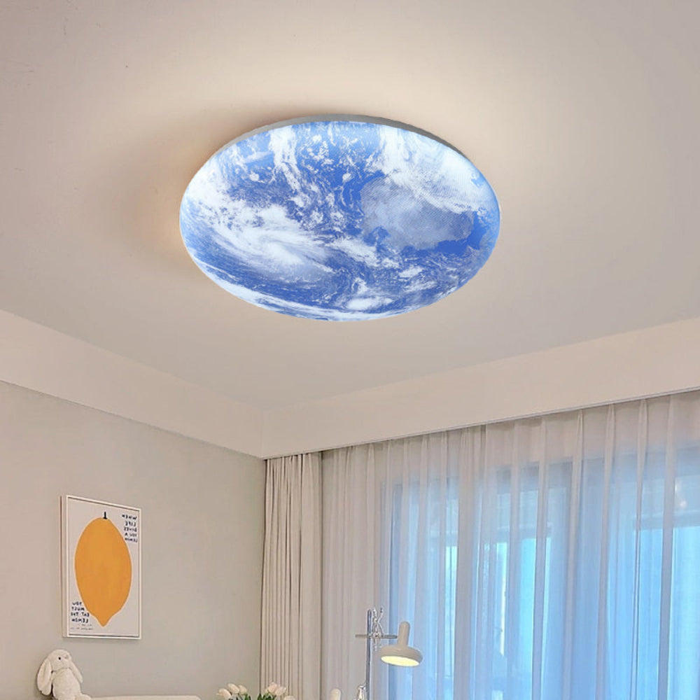 Glowing Round LED Ceiling Lamp – Warm Ambient Lighting