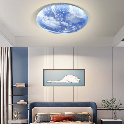 Glowing Round LED Ceiling Lamp – Warm Ambient Lighting