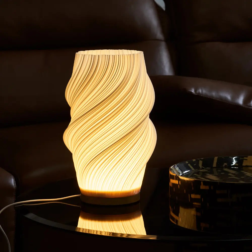 Modern Table Lamp with Sleek Wave Shape and Dimmable Light