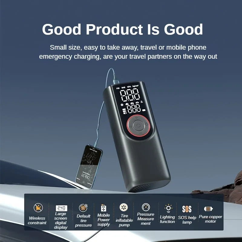 Portable Digital Air Compressor Pump 150PSI LED Light