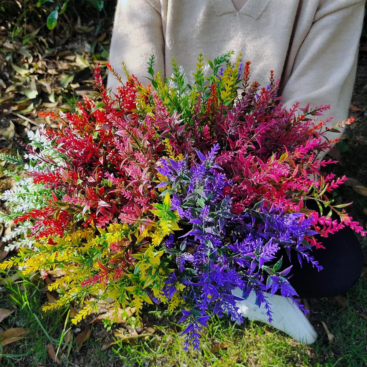 Beautiful 12pc Artificial Lavender Flower Set