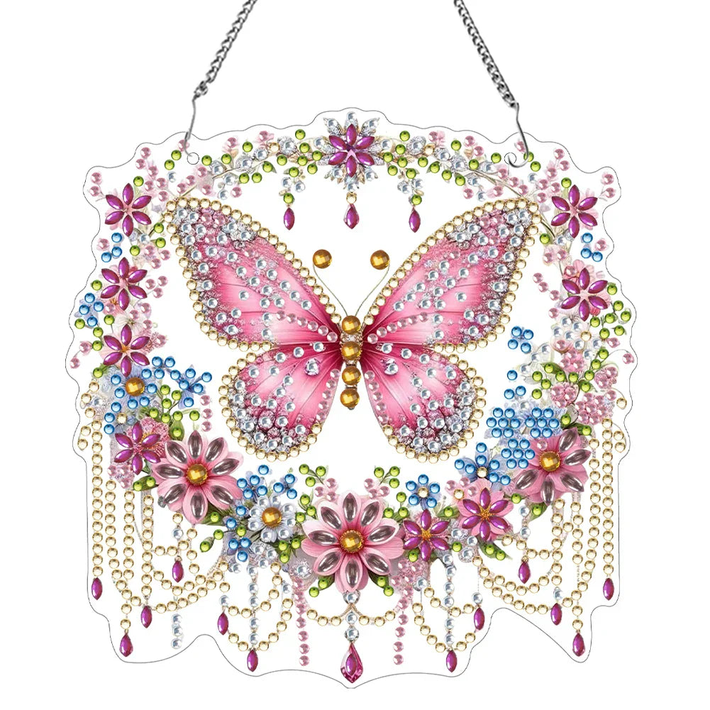 Colorful Crystal Butterfly Decor Pendant