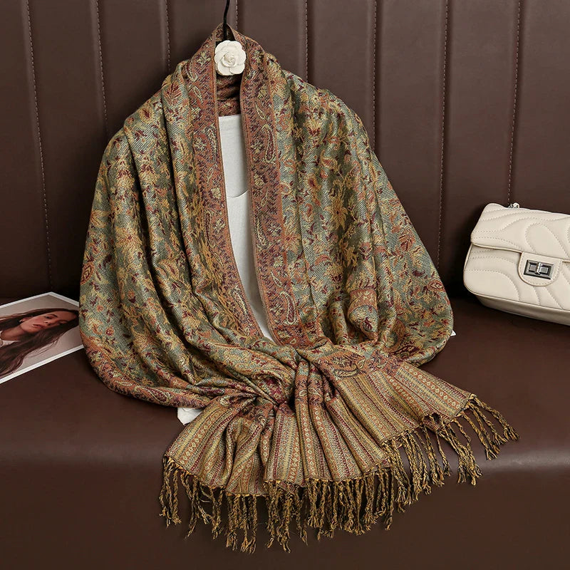 Soft Women's Cashmere Scarf Luxury Warm Print