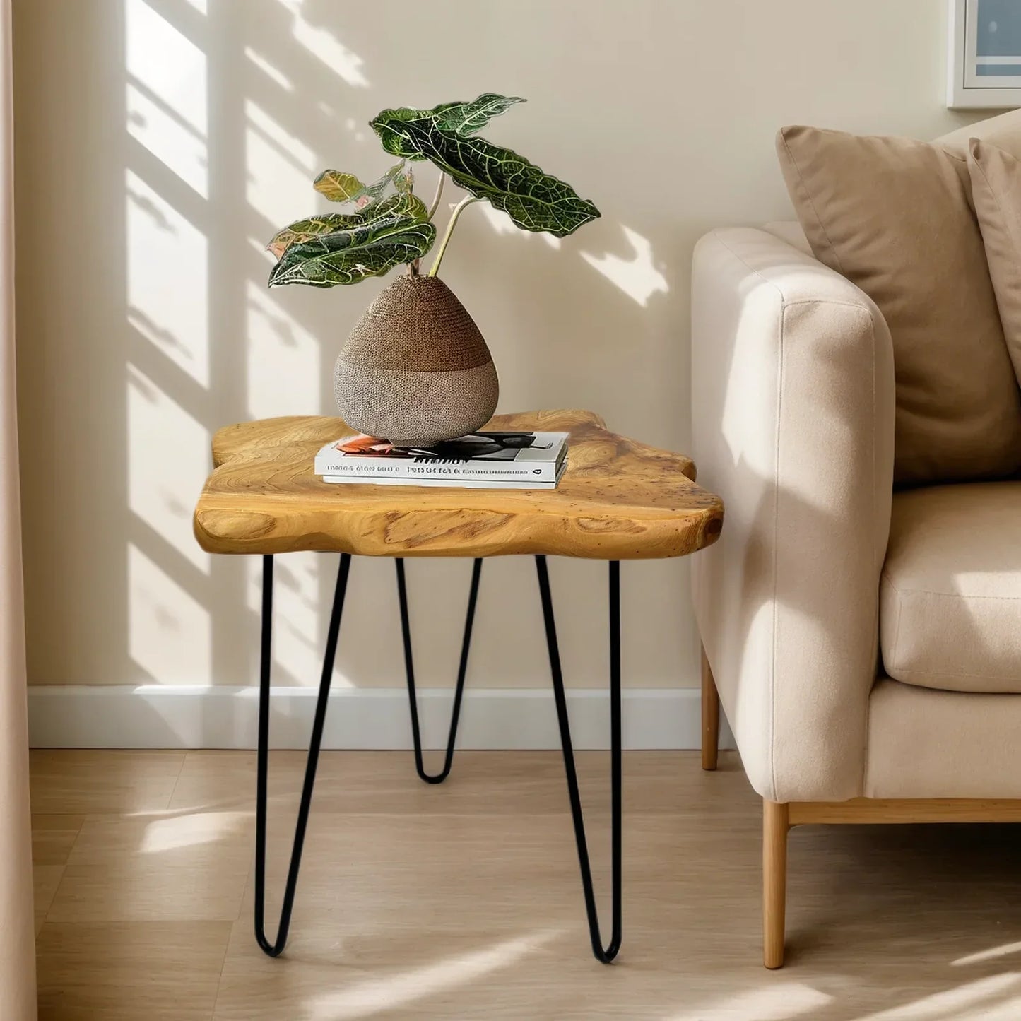 Rustic Wood End Table