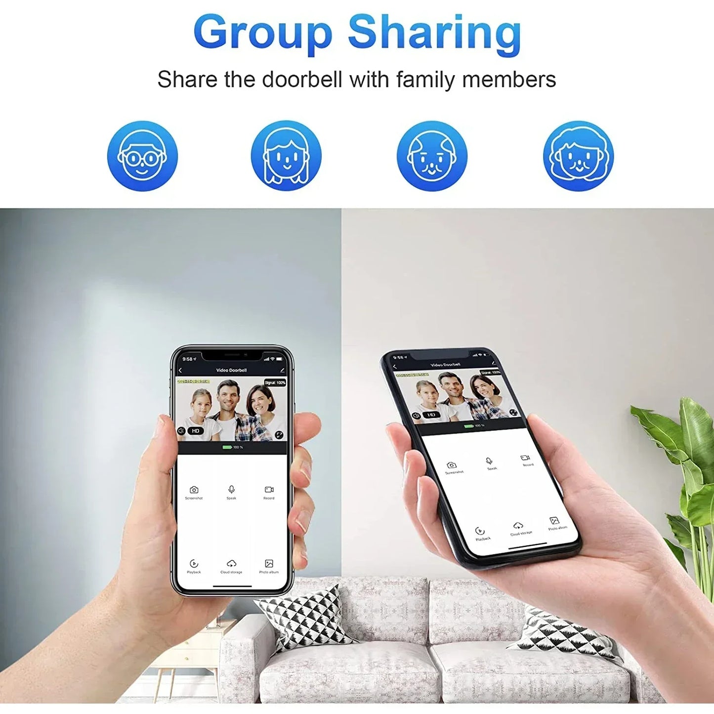 Wireless Smart Doorbell Camera 1080P HD Motion Alert