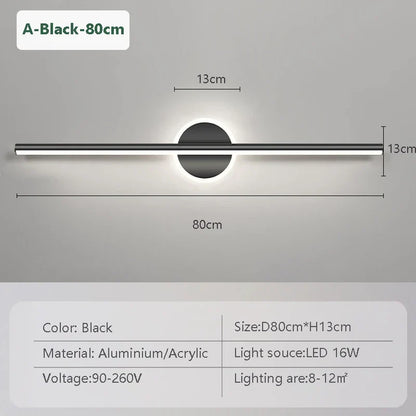 Luxury LED Wall Lamp Black Gold 3 Color