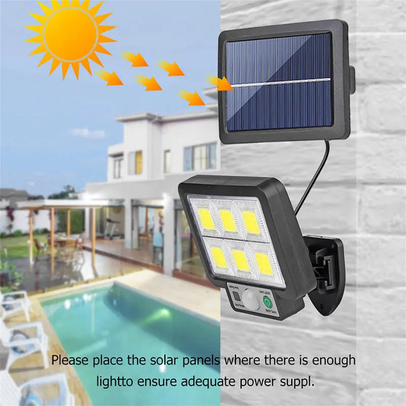 Solar Powered Motion Sensor Outdoor Lamp