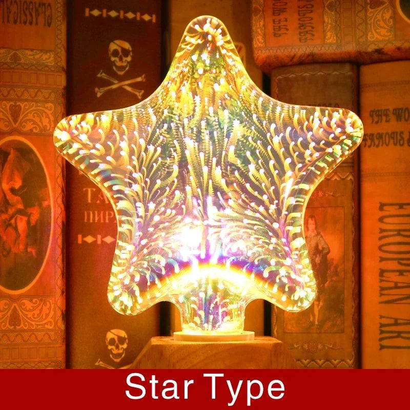 Colorful LED Globe Lamp with E27 Base and Firework Effect
