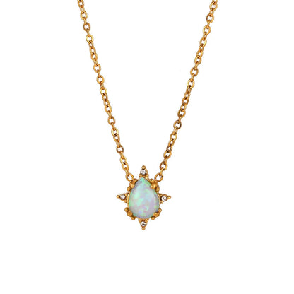 Delicate Sparkle Opal Jewelry Set - Fesara