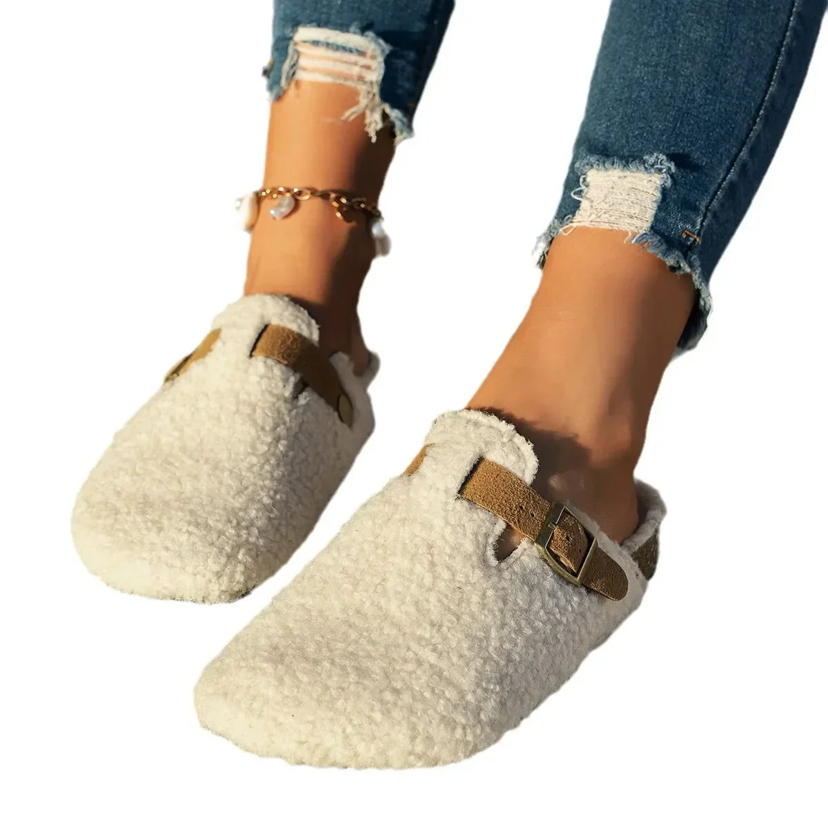 Cozy Warm Sheepskin Winter Slippers