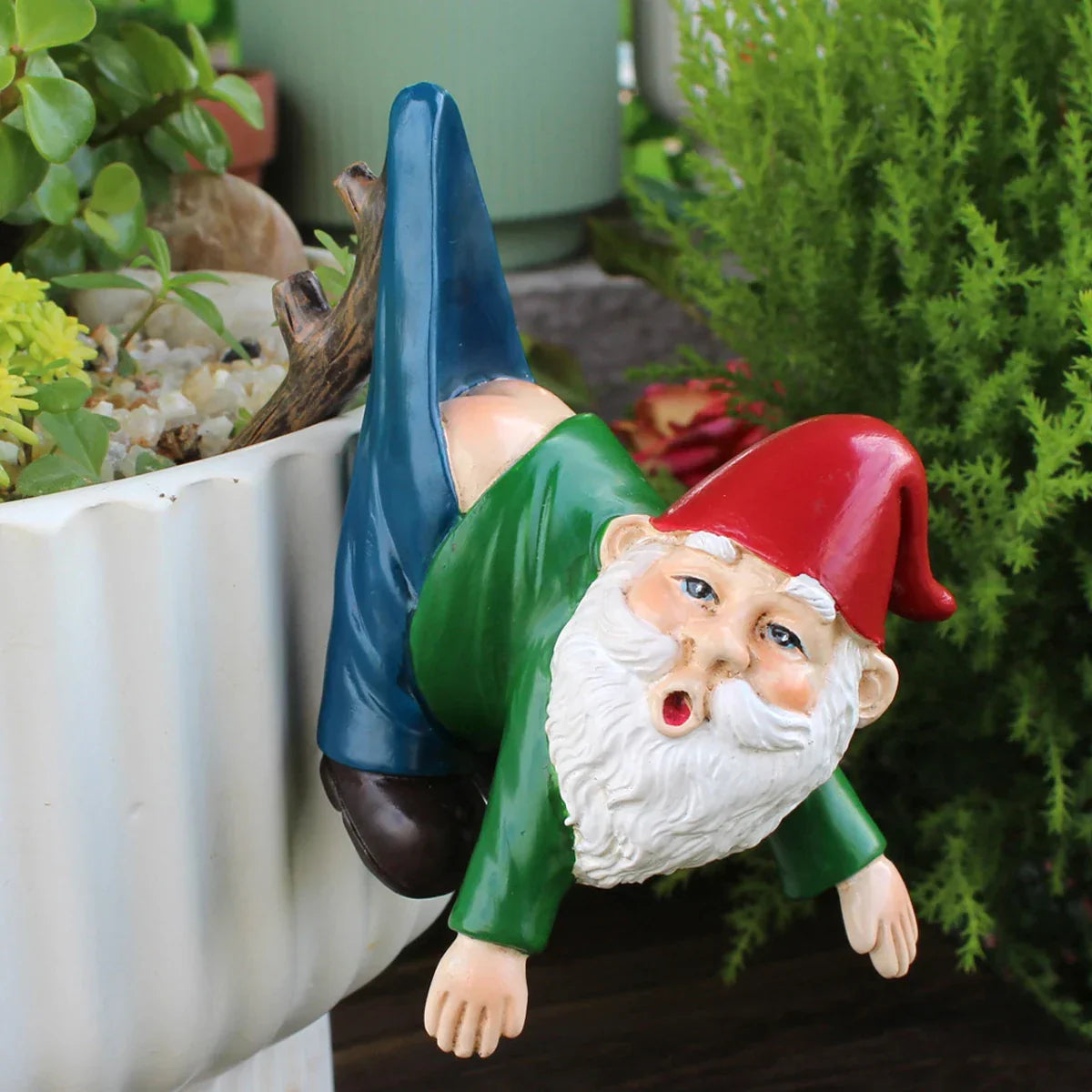 Quirky Garden Gnome Planter Holder with Jeans - Fesara